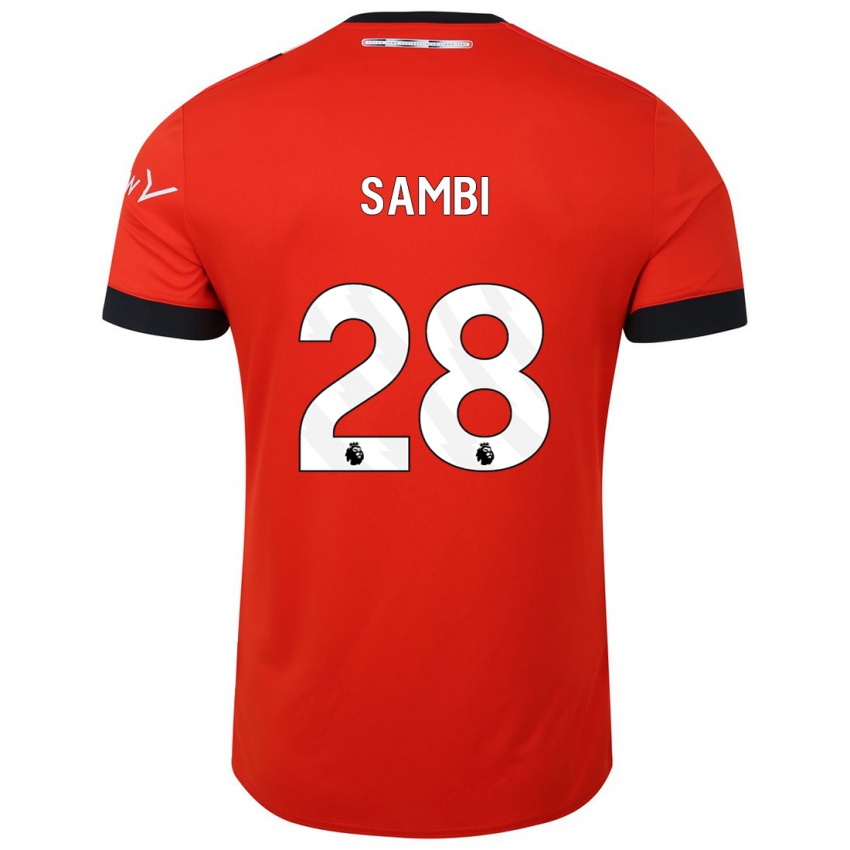 Kinder Albert Sambi Lokonga #28 Rot Heimtrikot Trikot 2023/24 T-Shirt Österreich