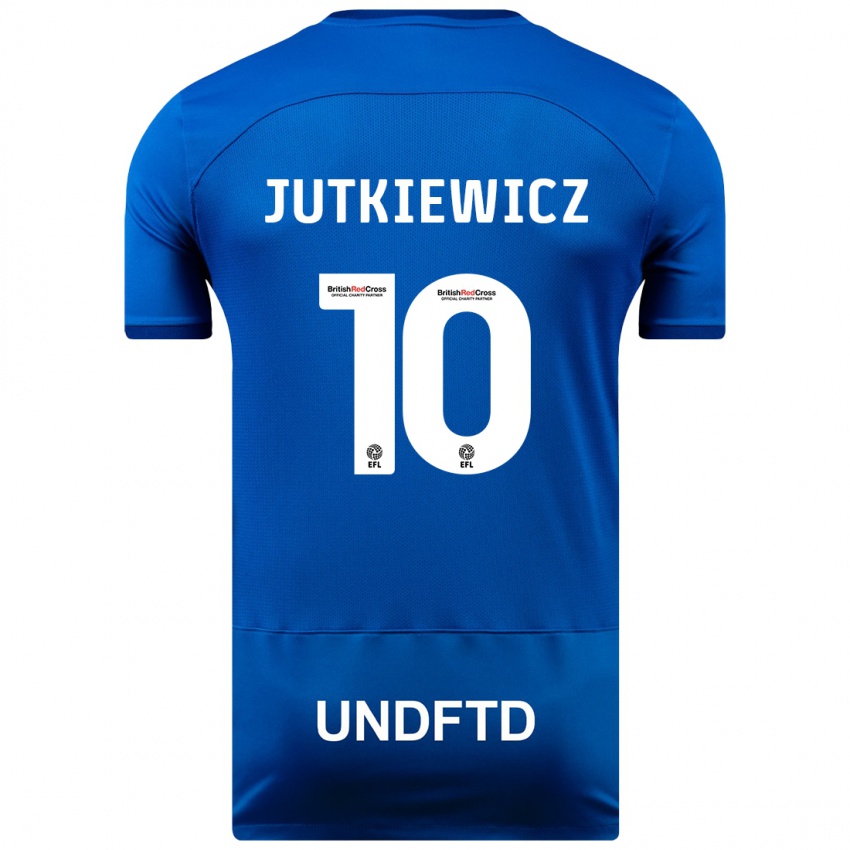 Kinder Lukas Jutkiewicz #10 Blau Heimtrikot Trikot 2023/24 T-Shirt Österreich