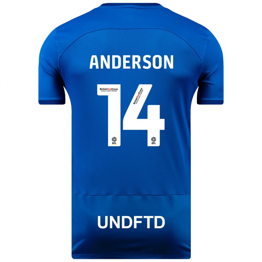 Kinder Keshi Anderson #14 Blau Heimtrikot Trikot 2023/24 T-Shirt Österreich