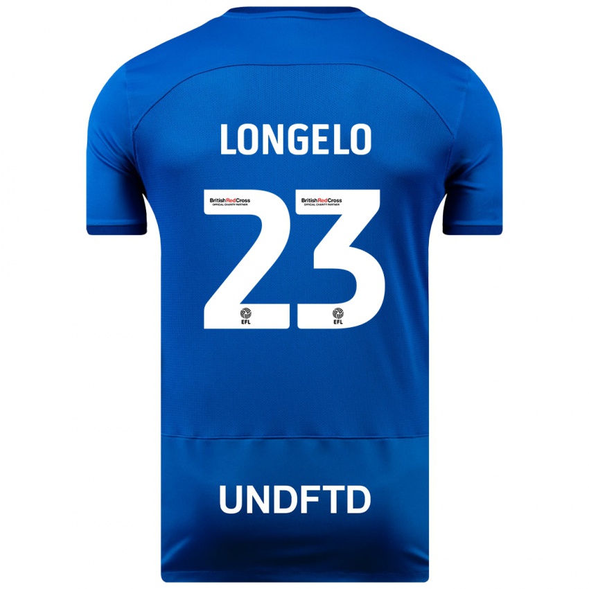 Kinder Emmanuel Longelo #23 Blau Heimtrikot Trikot 2023/24 T-Shirt Österreich