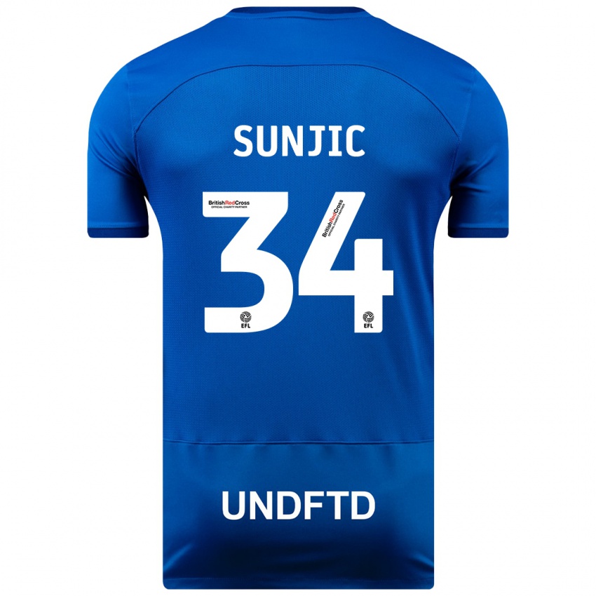 Kinder Ivan Sunjic #34 Blau Heimtrikot Trikot 2023/24 T-Shirt Österreich