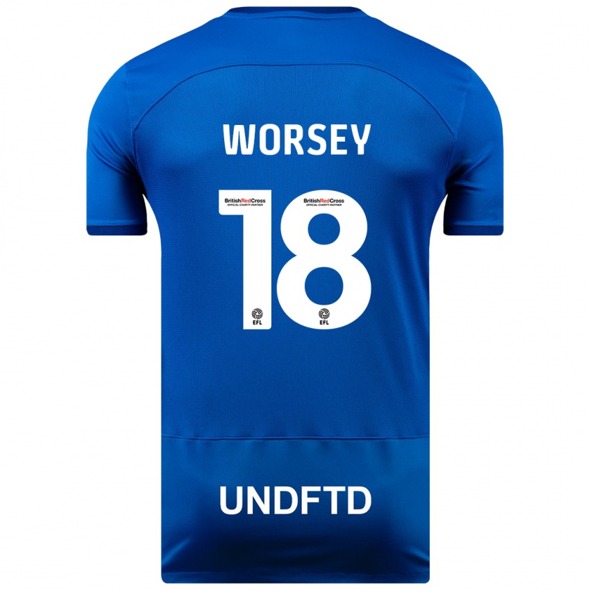 Kinder Louanne Worsey #18 Blau Heimtrikot Trikot 2023/24 T-Shirt Österreich