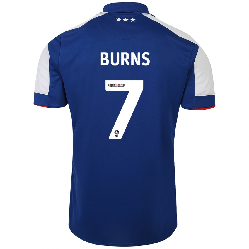 Kinder Wes Burns #7 Blau Heimtrikot Trikot 2023/24 T-Shirt Österreich