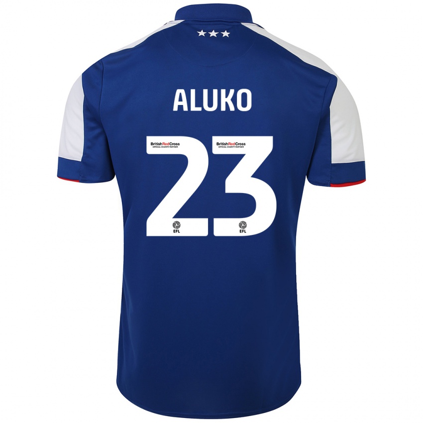 Kinder Sone Aluko #23 Blau Heimtrikot Trikot 2023/24 T-Shirt Österreich