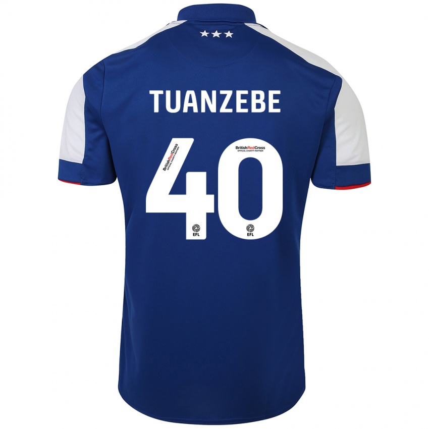 Kinder Axel Tuanzebe #40 Blau Heimtrikot Trikot 2023/24 T-Shirt Österreich