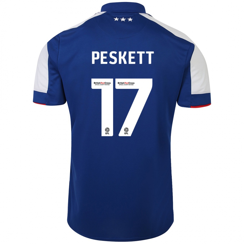 Kinder Sophie Peskett #17 Blau Heimtrikot Trikot 2023/24 T-Shirt Österreich