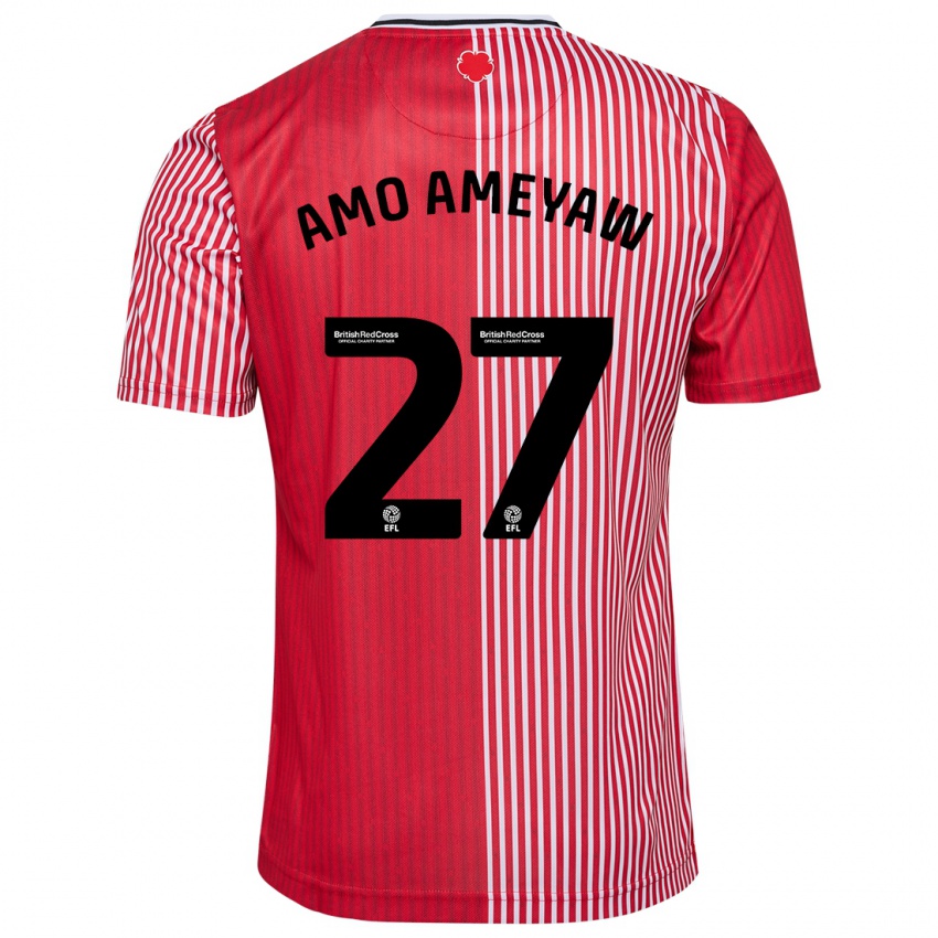 Kinder Samuel Amo-Ameyaw #27 Rot Heimtrikot Trikot 2023/24 T-Shirt Österreich