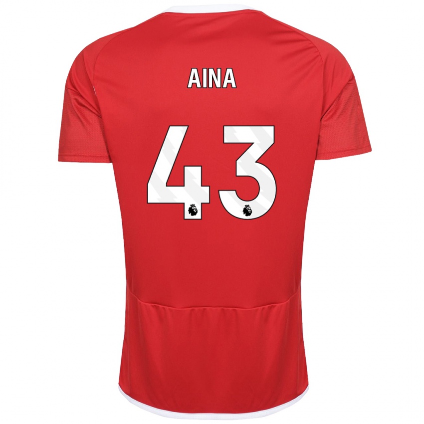 Kinder Ola Aina #43 Rot Heimtrikot Trikot 2023/24 T-Shirt Österreich