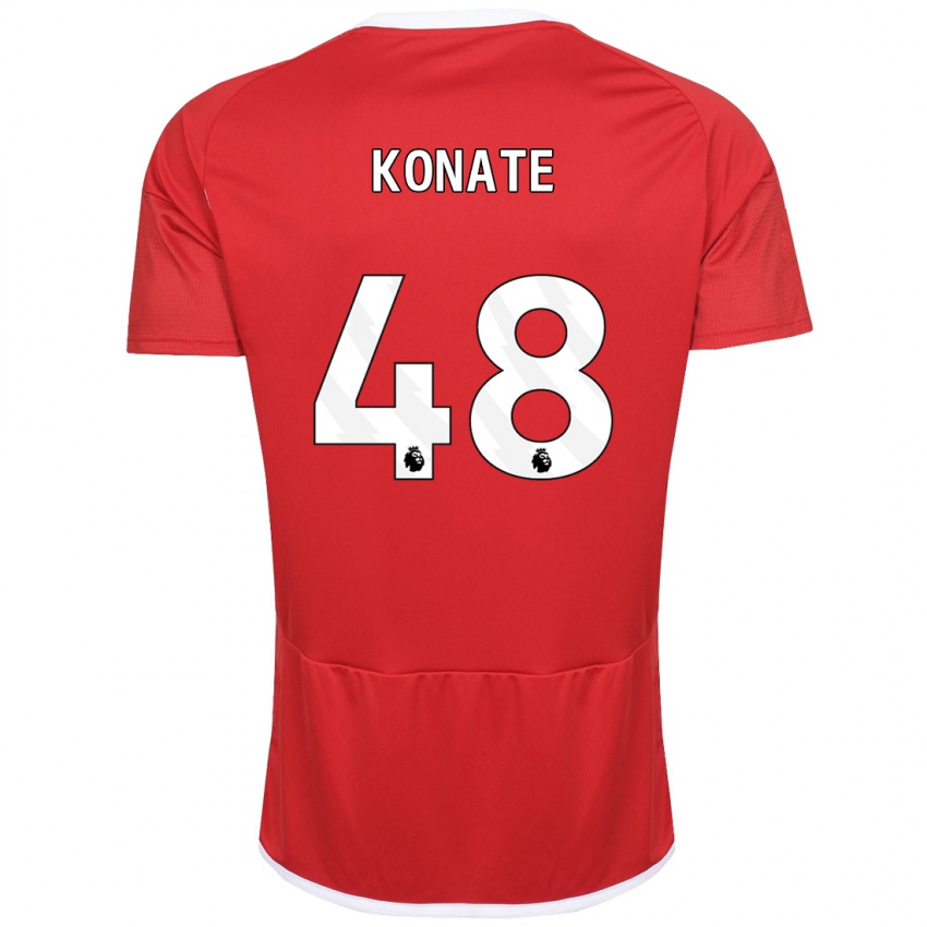 Kinder Ateef Konaté #48 Rot Heimtrikot Trikot 2023/24 T-Shirt Österreich