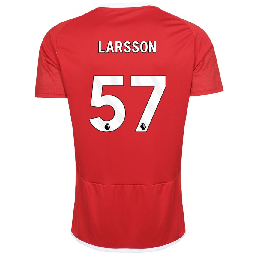 Kinder Julian Larsson #57 Rot Heimtrikot Trikot 2023/24 T-Shirt Österreich