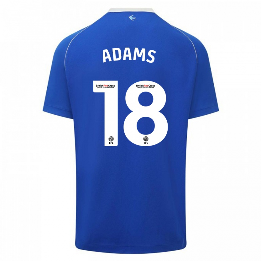 Kinder Ebou Adams #18 Blau Heimtrikot Trikot 2023/24 T-Shirt Österreich