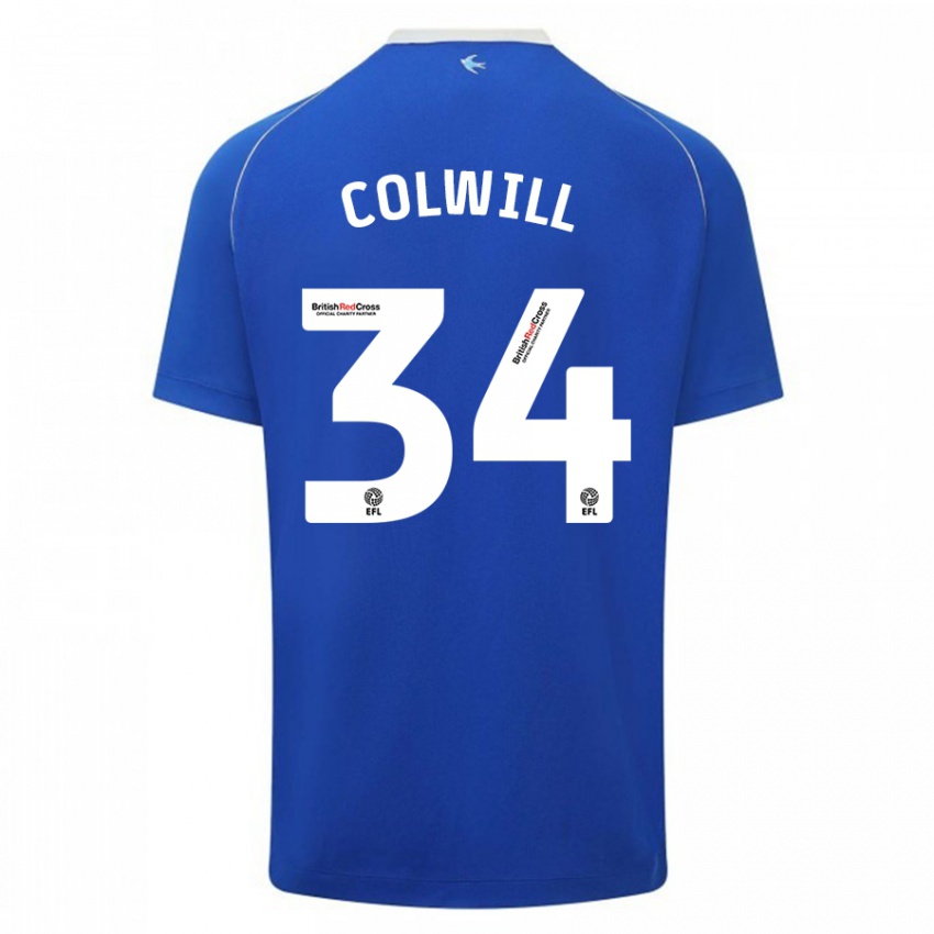 Kinder Joel Colwill #34 Blau Heimtrikot Trikot 2023/24 T-Shirt Österreich