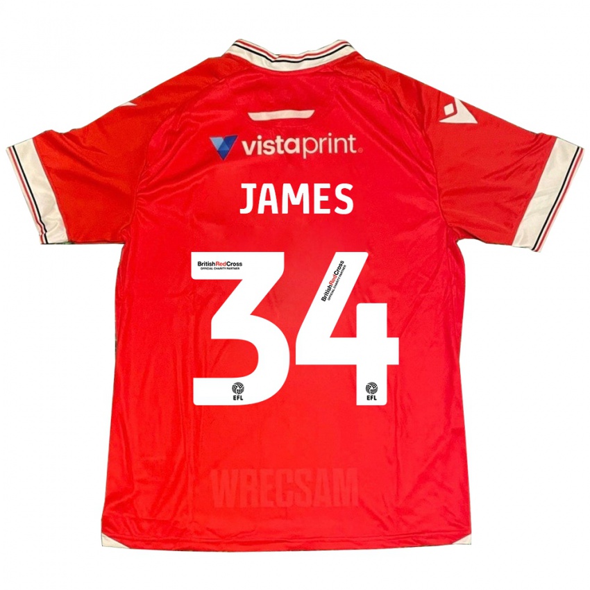 Kinder Aaron James #34 Rot Heimtrikot Trikot 2023/24 T-Shirt Österreich