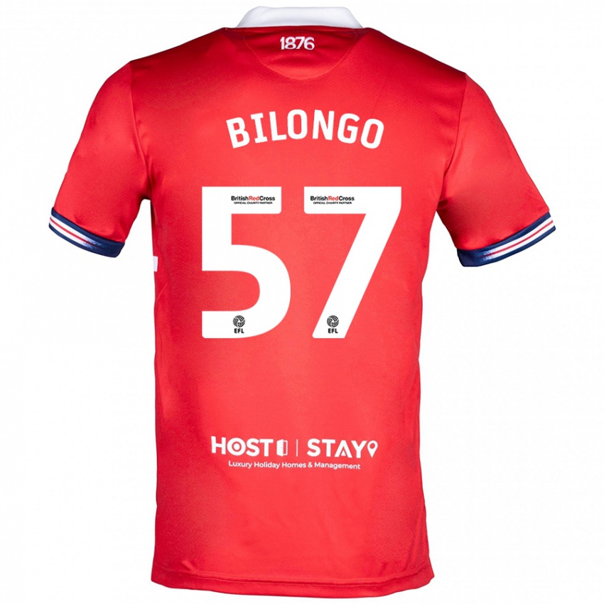 Kinder Bryant Bilongo #57 Rot Heimtrikot Trikot 2023/24 T-Shirt Österreich