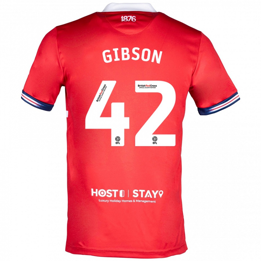 Kinder Joseph Gibson #42 Rot Heimtrikot Trikot 2023/24 T-Shirt Österreich