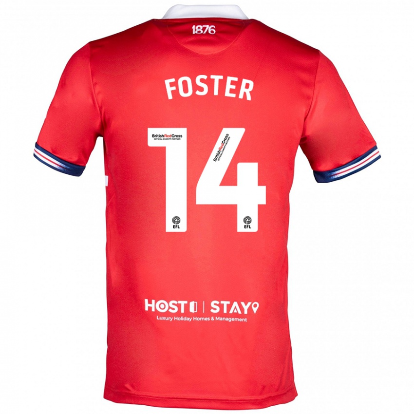 Kinder Emma Foster #14 Rot Heimtrikot Trikot 2023/24 T-Shirt Österreich