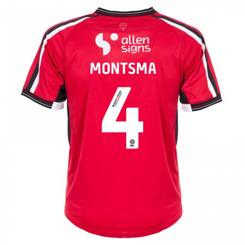Kinder Lewis Montsma #4 Rot Heimtrikot Trikot 2023/24 T-Shirt Österreich