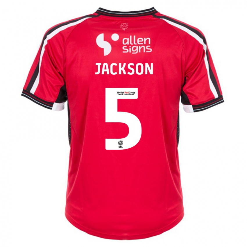 Kinder Adam Jackson #5 Rot Heimtrikot Trikot 2023/24 T-Shirt Österreich