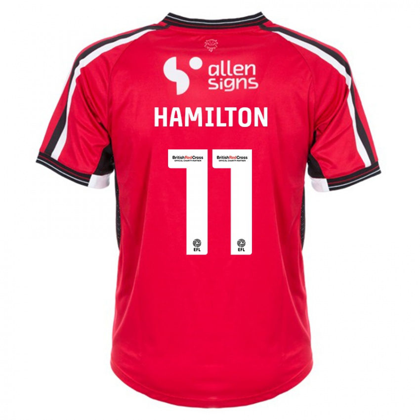 Kinder Ethan Hamilton #11 Rot Heimtrikot Trikot 2023/24 T-Shirt Österreich