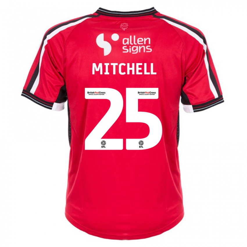 Kinder Alex Mitchell #25 Rot Heimtrikot Trikot 2023/24 T-Shirt Österreich