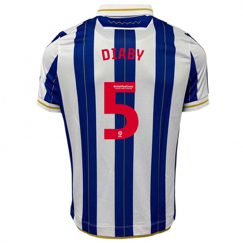 Kinder Bambo Diaby #5 Blau Weiss Heimtrikot Trikot 2023/24 T-Shirt Österreich