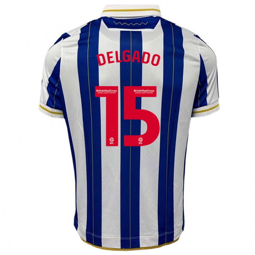 Kinder Juan Delgado #15 Blau Weiss Heimtrikot Trikot 2023/24 T-Shirt Österreich