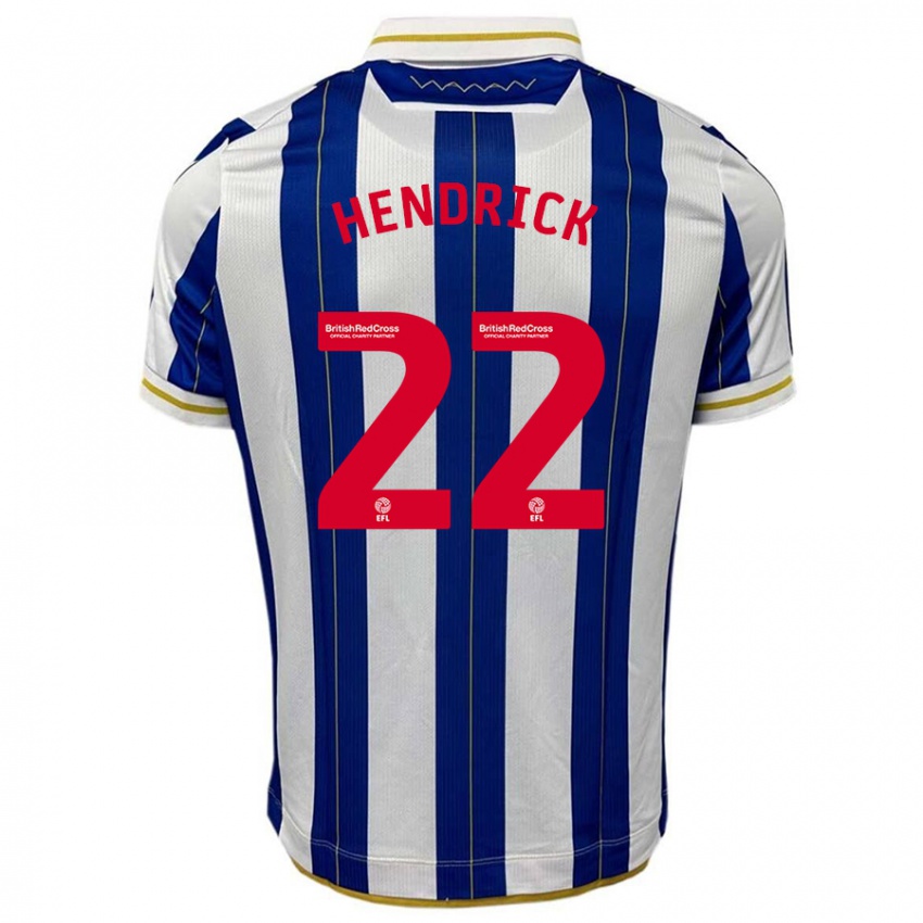 Kinder Jeff Hendrick #22 Blau Weiss Heimtrikot Trikot 2023/24 T-Shirt Österreich