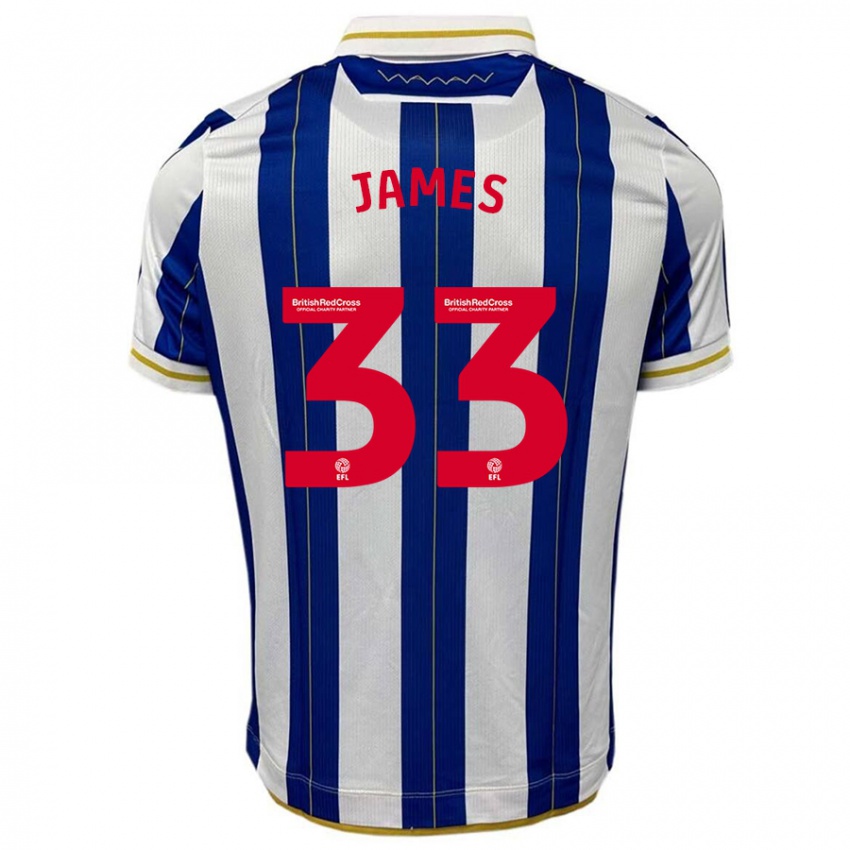 Kinder Reece James #33 Blau Weiss Heimtrikot Trikot 2023/24 T-Shirt Österreich