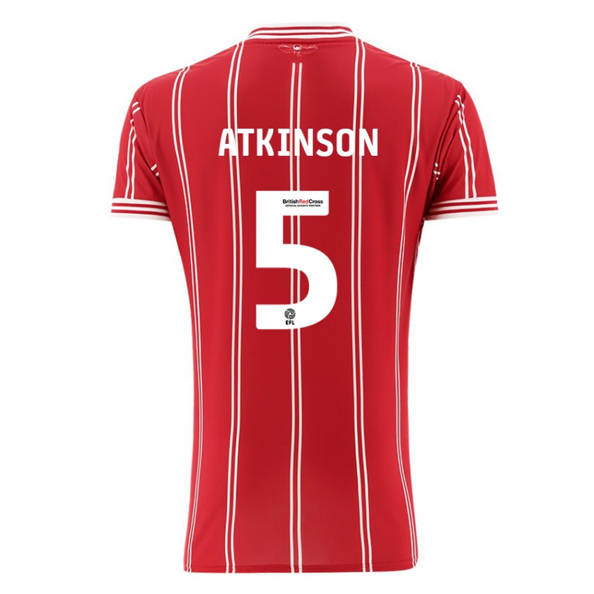 Kinder Rob Atkinson #5 Rot Heimtrikot Trikot 2023/24 T-Shirt Österreich