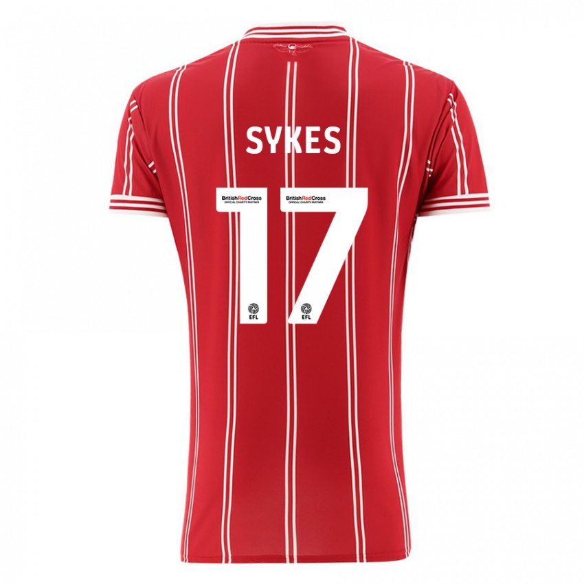 Kinder Mark Sykes #17 Rot Heimtrikot Trikot 2023/24 T-Shirt Österreich