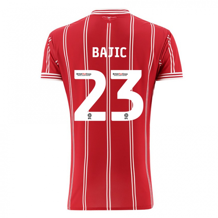 Kinder Stefan Bajic #23 Rot Heimtrikot Trikot 2023/24 T-Shirt Österreich