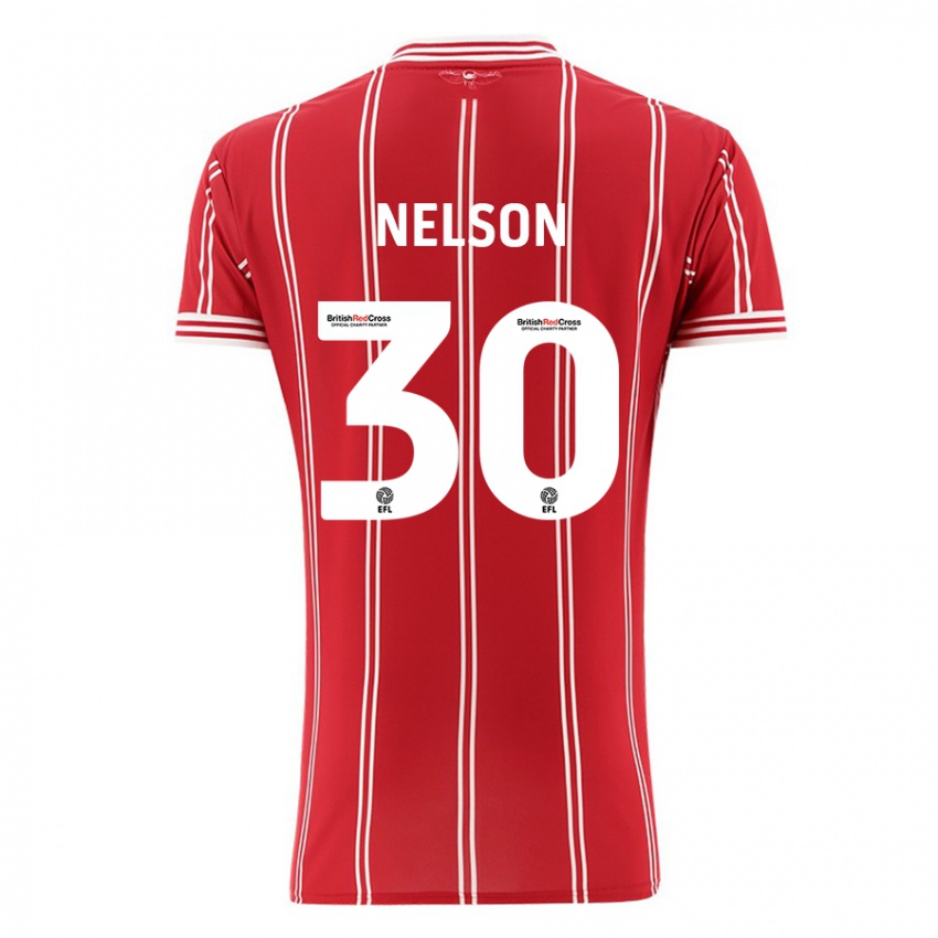 Kinder Raekwon Nelson #30 Rot Heimtrikot Trikot 2023/24 T-Shirt Österreich