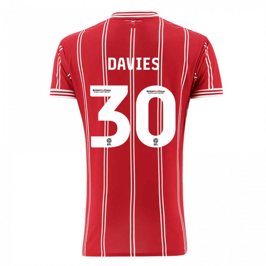 Kinder Yasmin Davies #30 Rot Heimtrikot Trikot 2023/24 T-Shirt Österreich