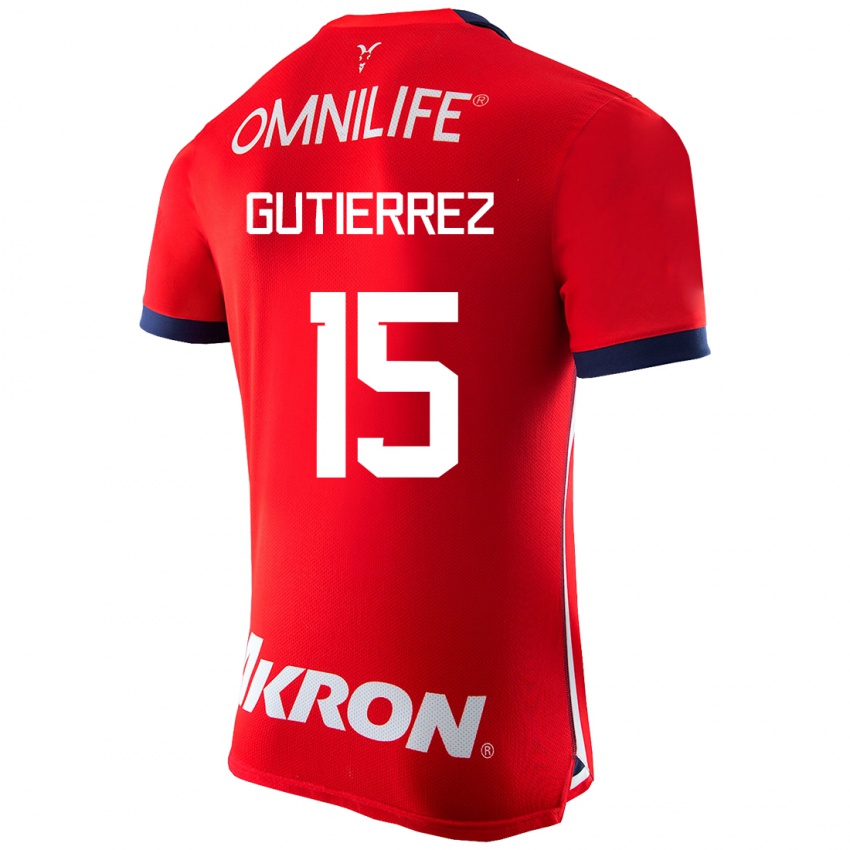 Kinder Erick Gutierrez #15 Rot Heimtrikot Trikot 2023/24 T-Shirt Österreich