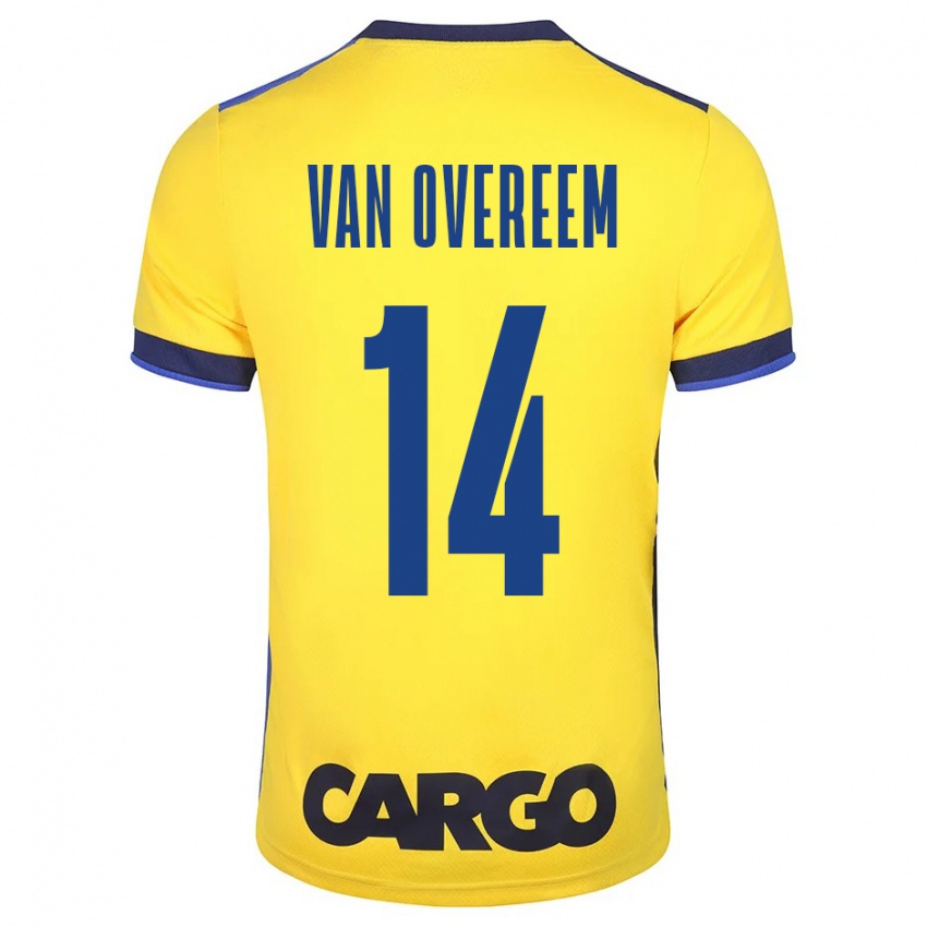 Kinder Joris Van Overeem #14 Gelb Heimtrikot Trikot 2023/24 T-Shirt Österreich