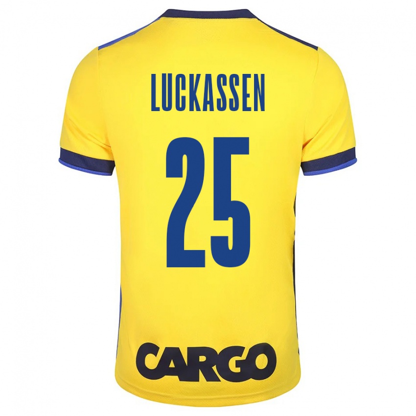 Kinder Derrick Luckassen #25 Gelb Heimtrikot Trikot 2023/24 T-Shirt Österreich