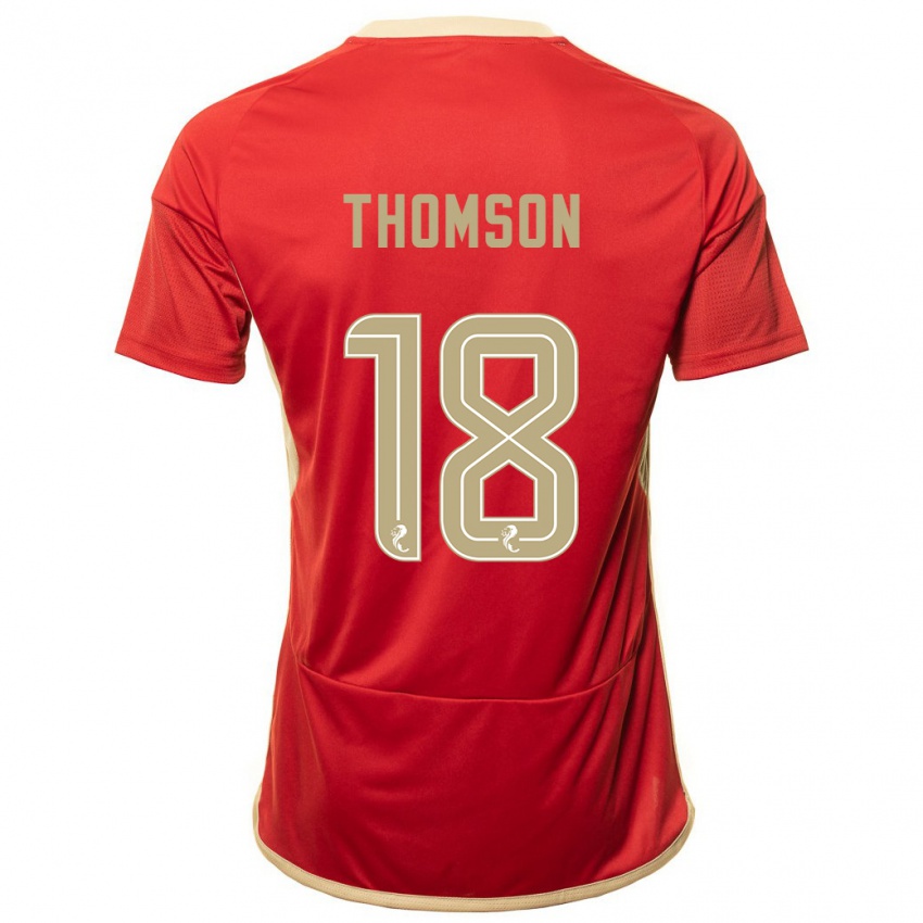 Kinder Eva Thomson #18 Rot Heimtrikot Trikot 2023/24 T-Shirt Österreich