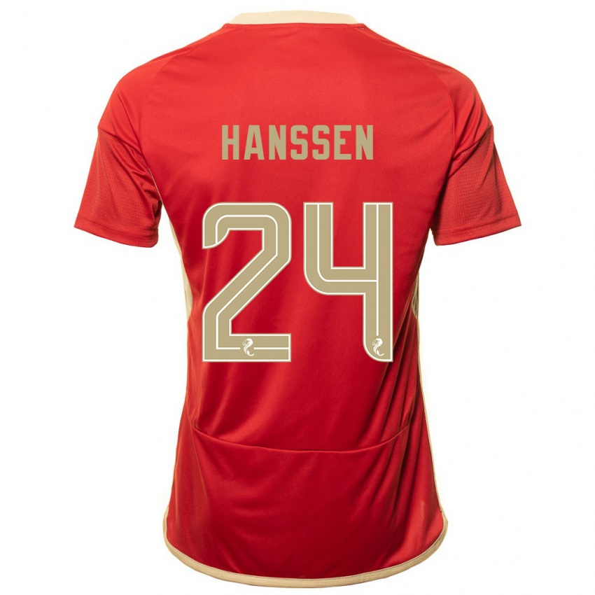 Kinder Nadine Hanssen #24 Rot Heimtrikot Trikot 2023/24 T-Shirt Österreich