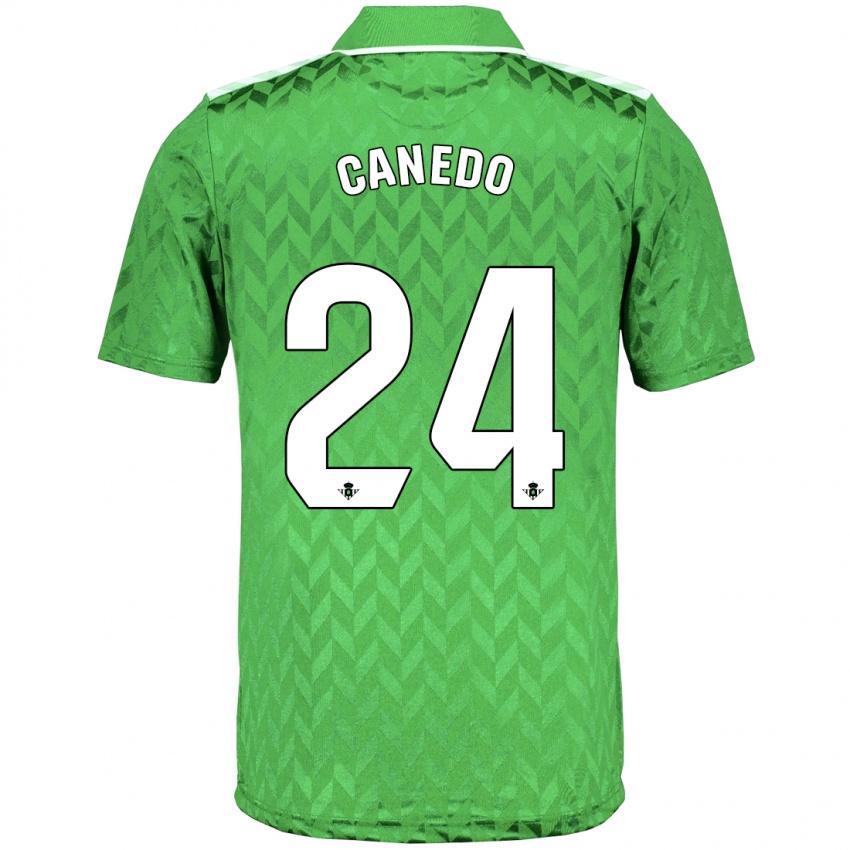 Kinder Damián Canedo #24 Grün Auswärtstrikot Trikot 2023/24 T-Shirt Österreich