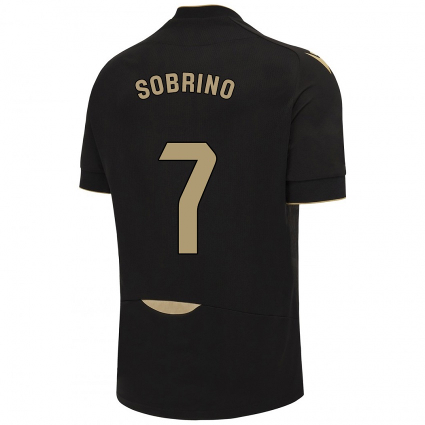 Kinder Ruben Sobrino #7 Schwarz Auswärtstrikot Trikot 2023/24 T-Shirt Österreich