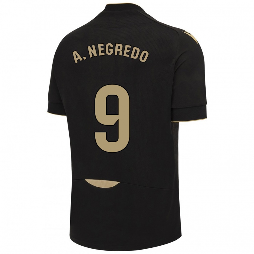 Kinder Álvaro Negredo #9 Schwarz Auswärtstrikot Trikot 2023/24 T-Shirt Österreich