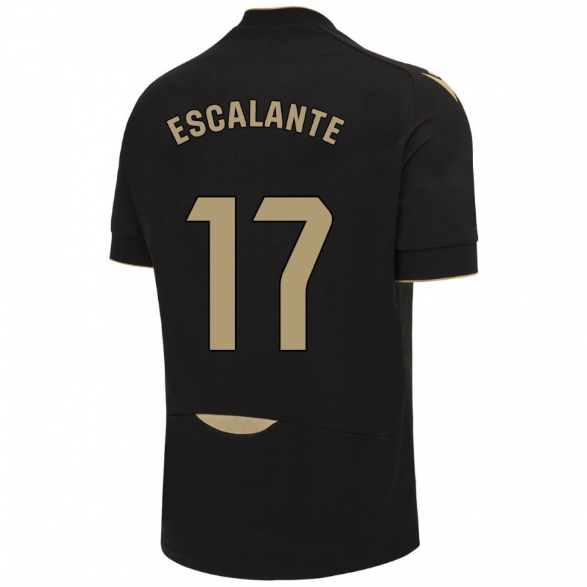 Kinder Gonzalo Escalante #17 Schwarz Auswärtstrikot Trikot 2023/24 T-Shirt Österreich