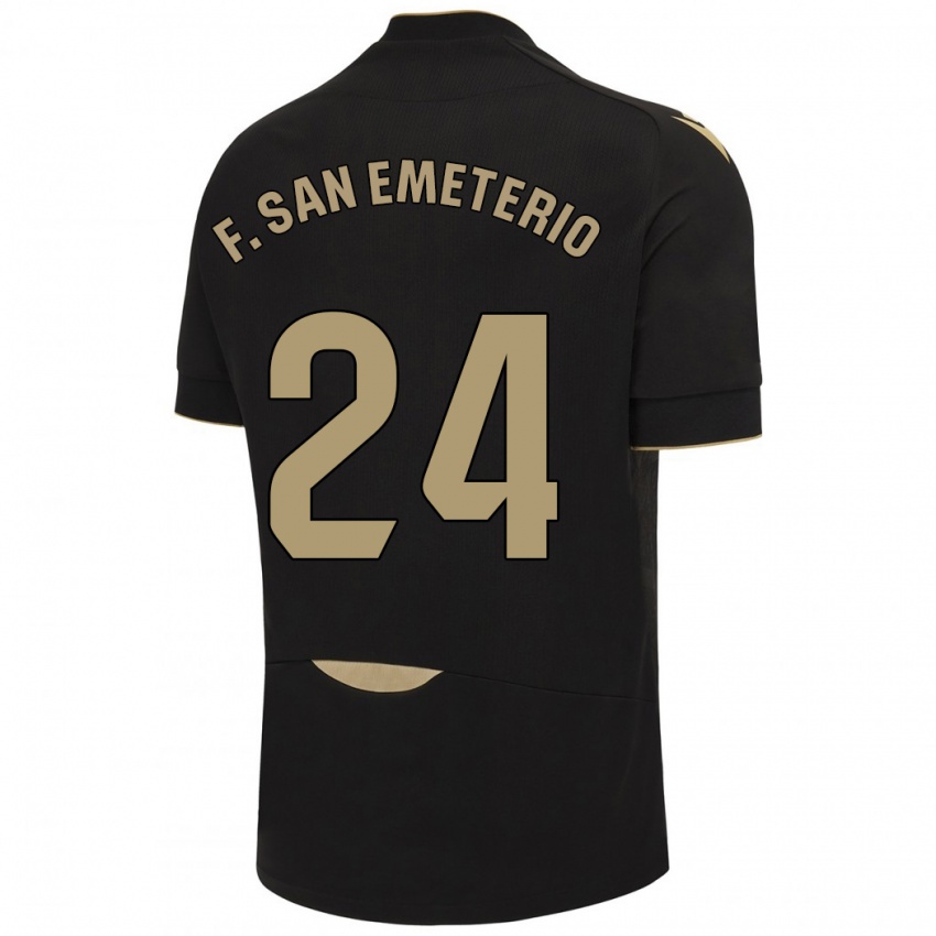 Kinder Fede San Emeterio #24 Schwarz Auswärtstrikot Trikot 2023/24 T-Shirt Österreich