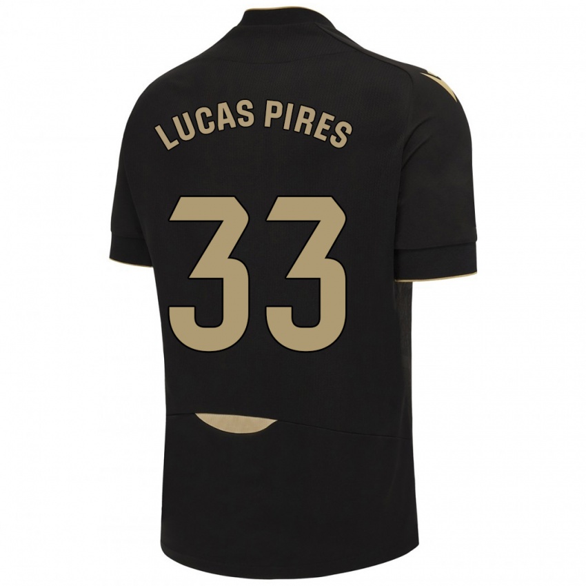 Kinder Lucas Pires #33 Schwarz Auswärtstrikot Trikot 2023/24 T-Shirt Österreich