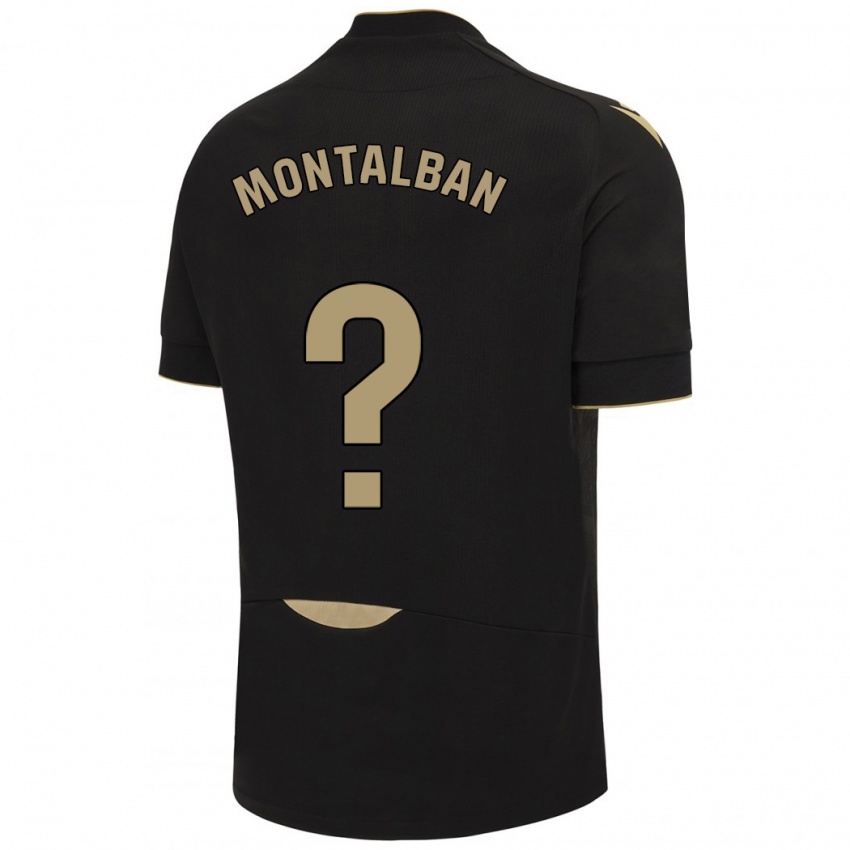 Kinder Sergio Montalbán #0 Schwarz Auswärtstrikot Trikot 2023/24 T-Shirt Österreich