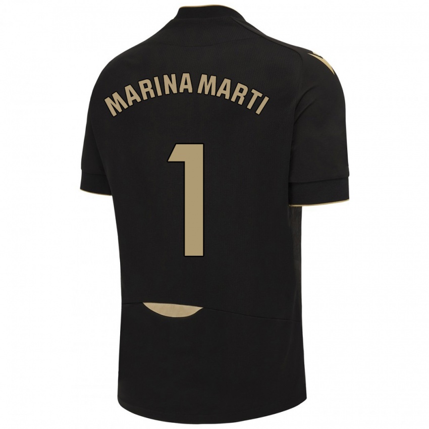 Kinder Marina Martí #1 Schwarz Auswärtstrikot Trikot 2023/24 T-Shirt Österreich