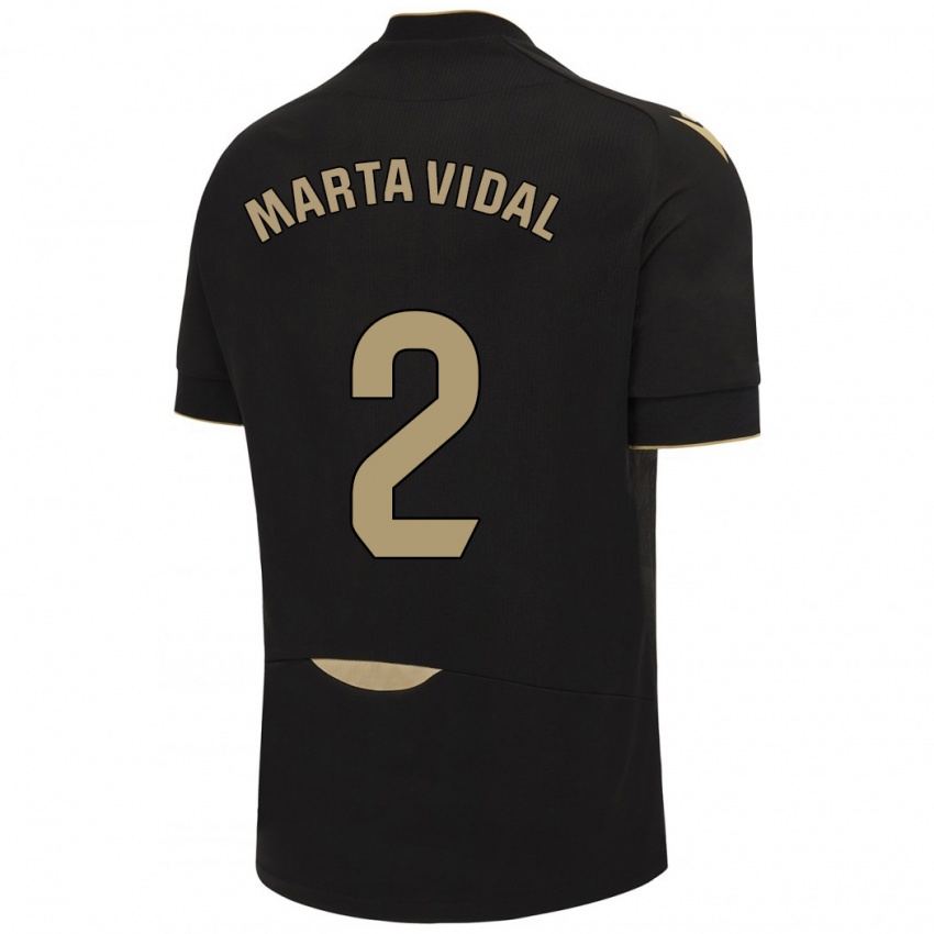 Kinder Marta Vidal Vela #2 Schwarz Auswärtstrikot Trikot 2023/24 T-Shirt Österreich