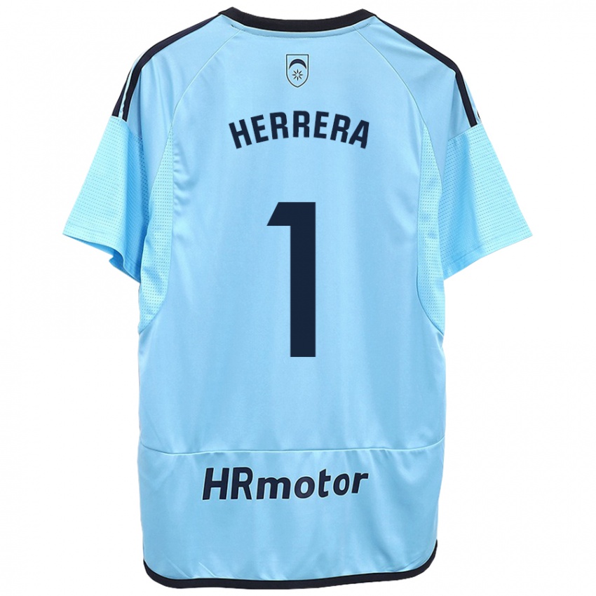 Kinder Sergio Herrera #1 Blau Auswärtstrikot Trikot 2023/24 T-Shirt Österreich