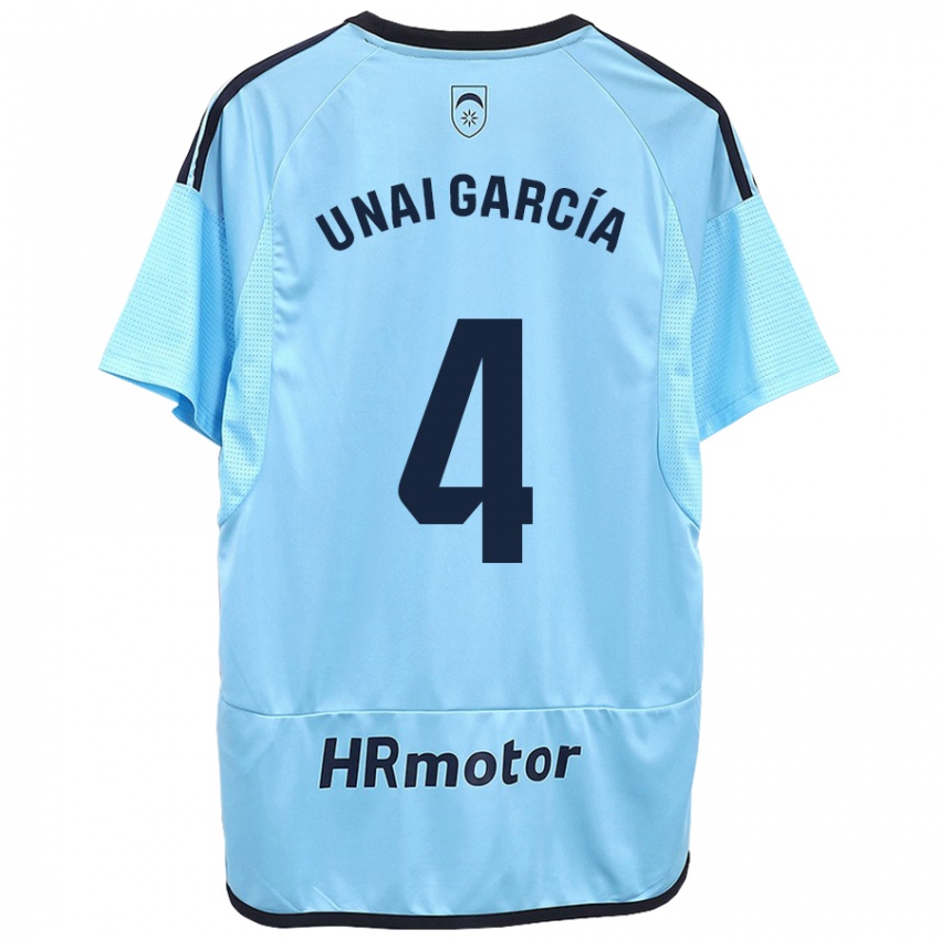 Kinder Unai García #4 Blau Auswärtstrikot Trikot 2023/24 T-Shirt Österreich