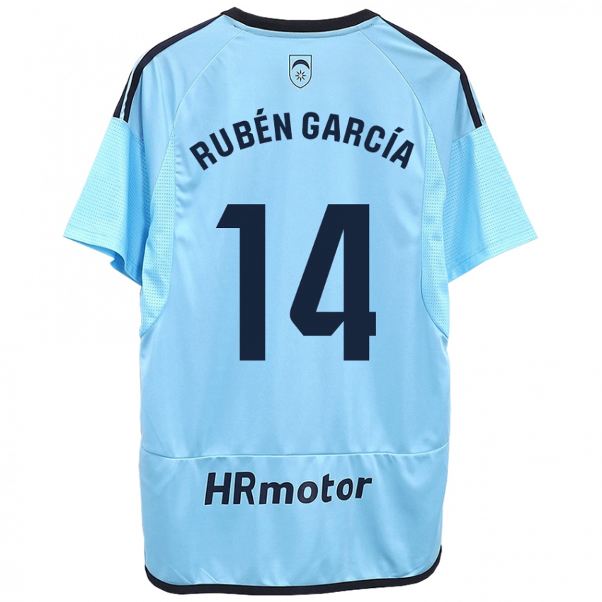 Kinder Rubén García #14 Blau Auswärtstrikot Trikot 2023/24 T-Shirt Österreich